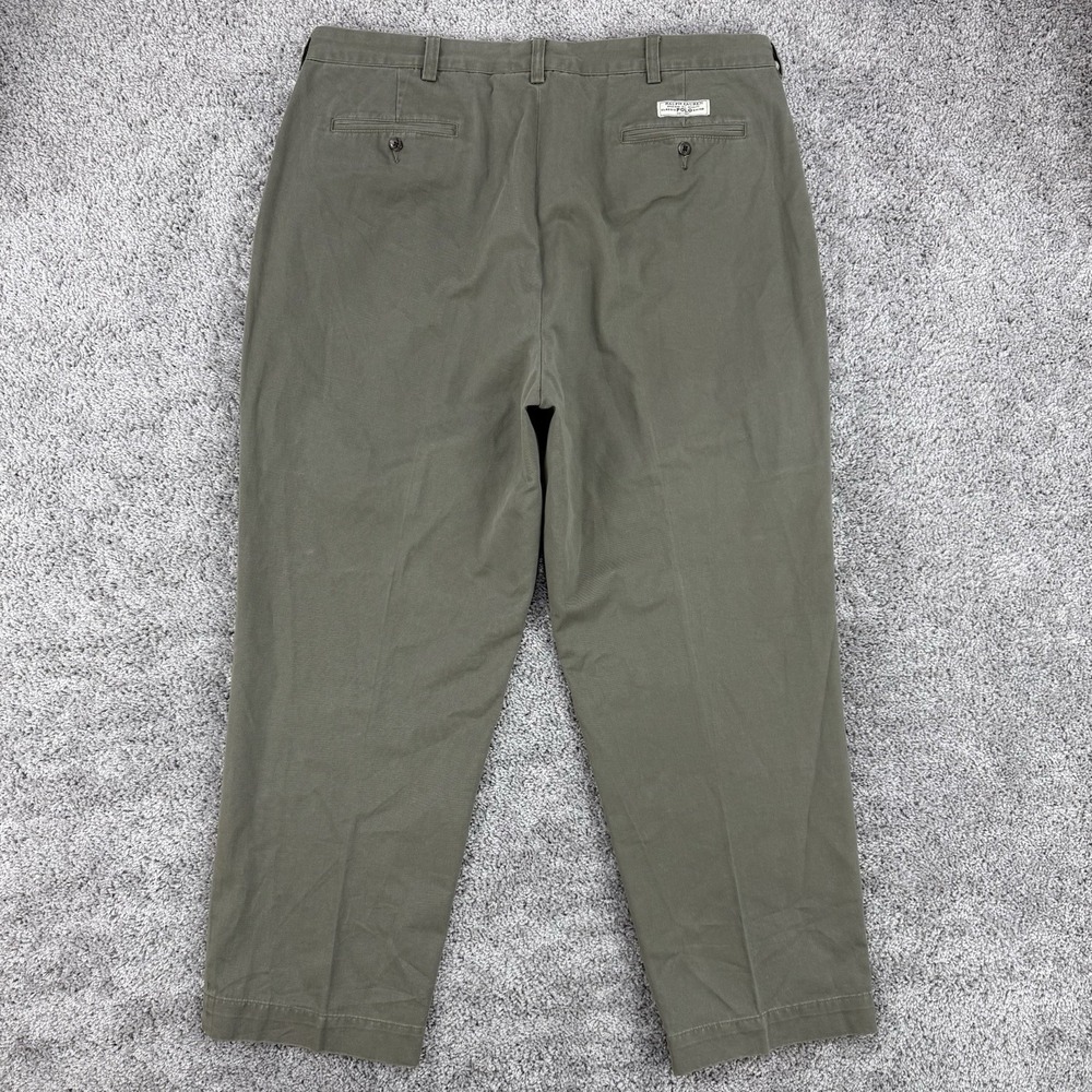 Vintage Polo Ralph Lauren Andrew Chino Pants Men's 40x29 Olive Green Pleats - Picture 8 of 13